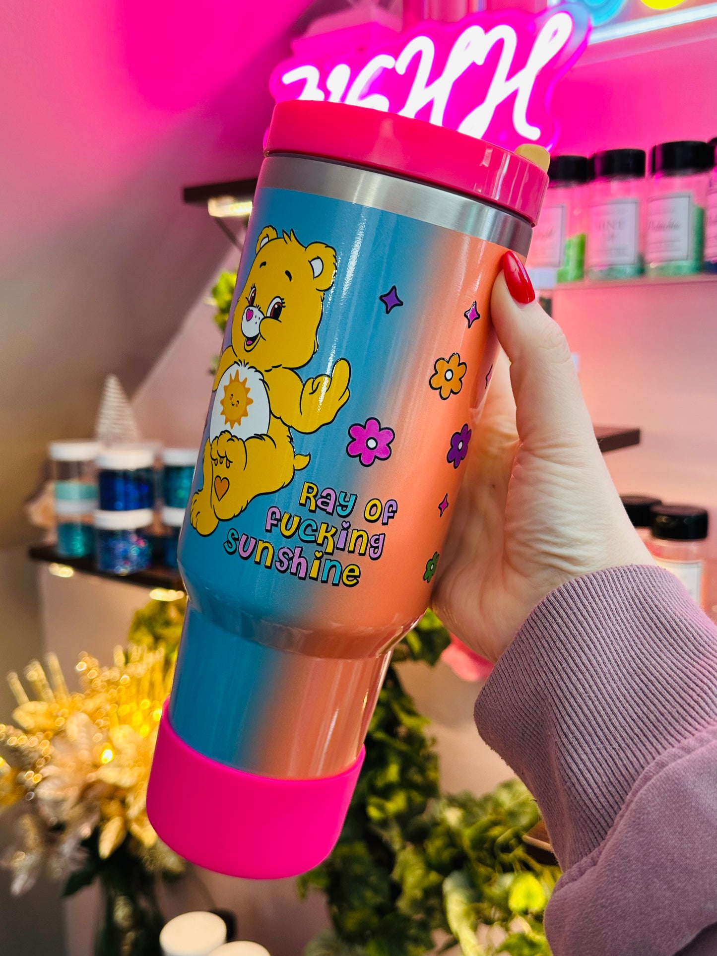 40oz Swear Bear w/keychain